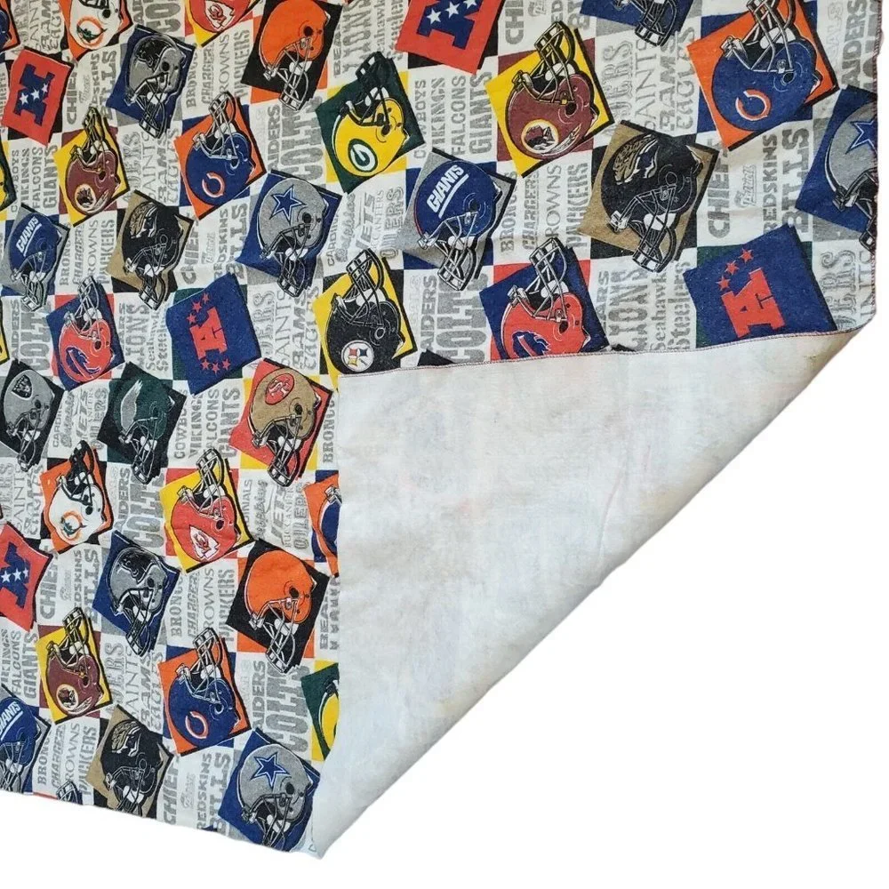 Vintage 90s NFL Felt King Blanket‎ Coverlet Tapestry USA 70 X 84